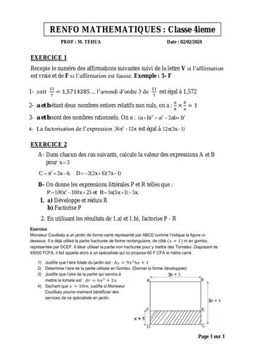 RENFO 4ieme du samedi 02 fev 2024