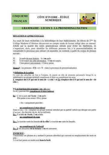 12 Grammaire 5ème L3 S3