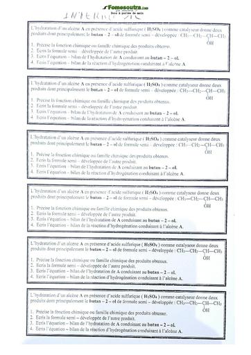 Sujet de Physique-Chimie Première C Lycée Classique Abidjan 21-22