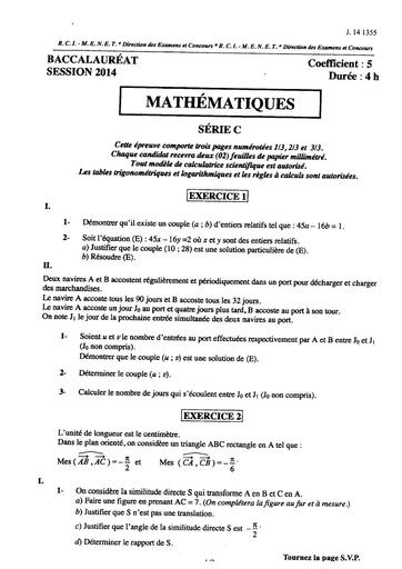 Bac c math 2014