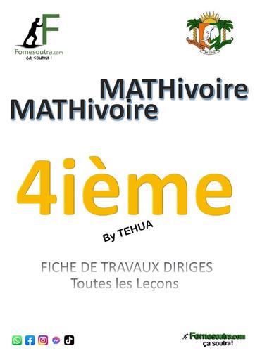DOC TRAVAUX DIRIGES MATHS IVOIRE 4ième BY TEHUA