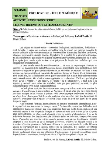 2nde EE Résumé Texte Argu S3 Sélection IE Enchai logique