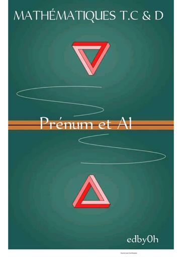 Fascicule MathsTle C et D prénum et Al by Tehua