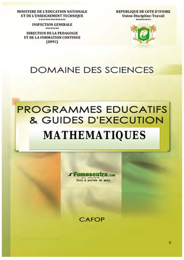 Programmes Éducatifs et Guides d’Exécution des Mathématiques au CAFOP