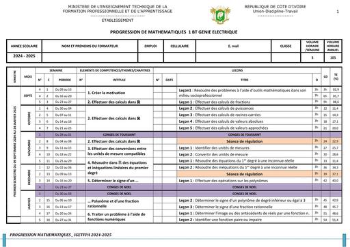 GENIE ELECTRIQUE 1e Année  BT