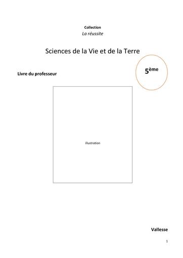 SVT manuel 5ème livre collection la réussite professeur by Tehua