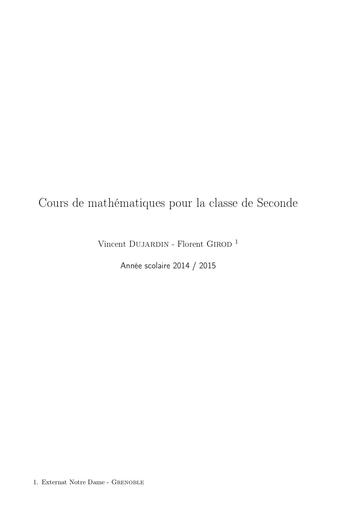 COURS 2nde C MATHS 2014