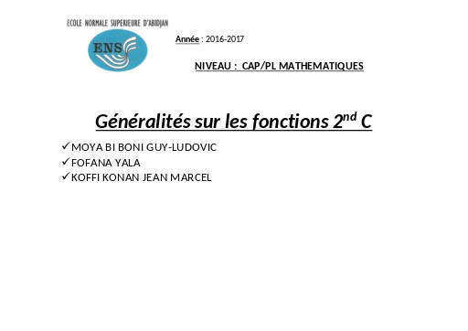 2nd C FONCTIONS
