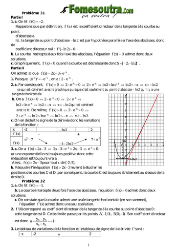 Corrigé TP 6 Fonction Exponentielle Népérienne - Terminale Scientifique