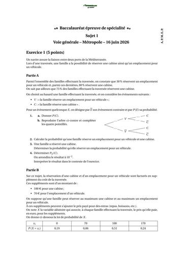 BAC 2026 MATHS Grle Spe Sujet France J1 BY TEHUA