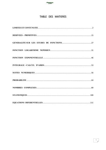 COURS DE  MATHS Tle D COMPLET  BY TEHUA