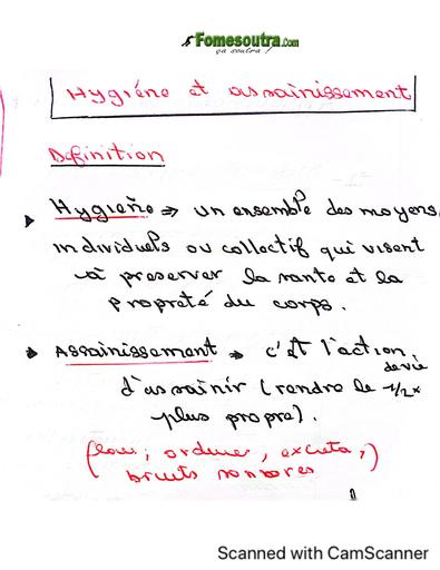 COURS MANUSCRIT HYGIÈNE ET ASSAINISSEMENT INFAS L1 by TEHUA