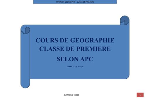 COURS GEOGRAPHIE APC 1ière BY TEHUA