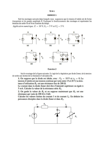 TD (5) les Diodes Zener