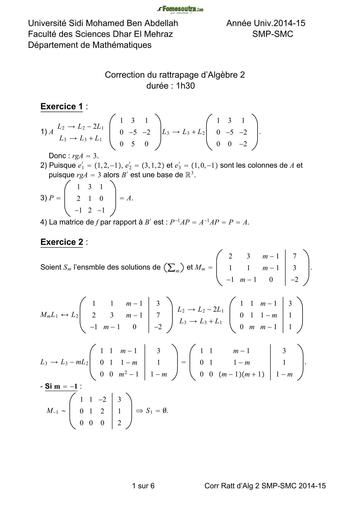 COMPO BTS FILIERE INDUSTRIELLE ELECTROTECHNIQUE EXAMEN DE MATHS 3 ALGEBRE CORRIGE  BY TEHUA
