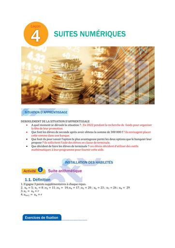 CORRIGE MANUEL VALLLESSE Tle A leçon 4 Corrigé Suites numerique ( à verifier et mettre les pictogramme) BY TEHUA
