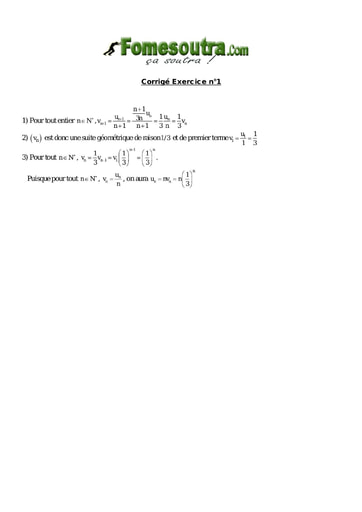 Corrigé TP 1 de Suites Numériques niveau BTS G2