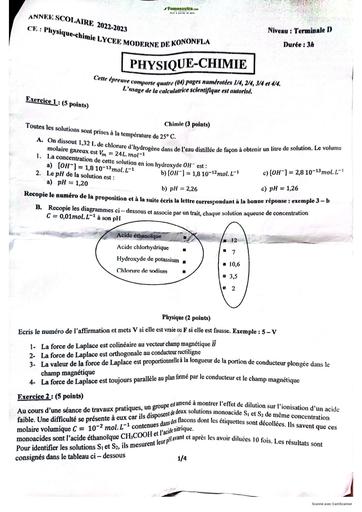 DEVOIR 3EME TRIMESTRE TERMINALE D