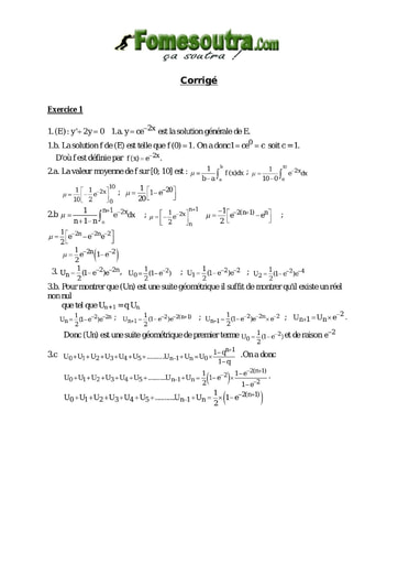Corrigé TP 1 Equations différentielles 1er ordre - niveau Terminale Scientifique