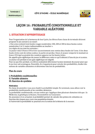 Mathématiques : Probabilité