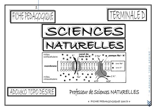 Fiche pedagogique SVT Tle D annee 2020 2021 by Tehua