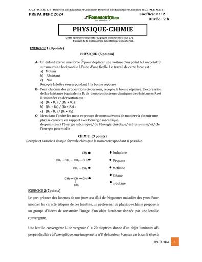 Prepa bepc PC 2024 SUJET 4 by Tehua