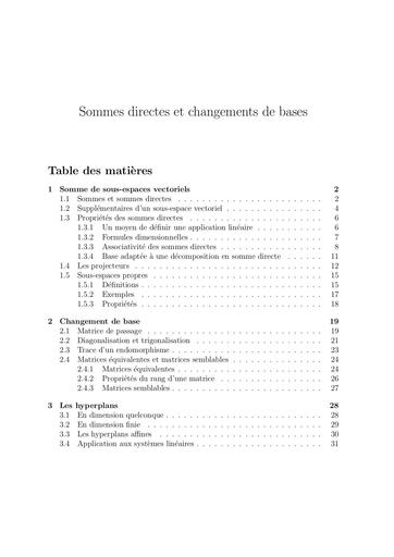 16   Sommes directes et changement de bases