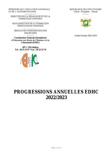 EDHC Progressions 2022-2023