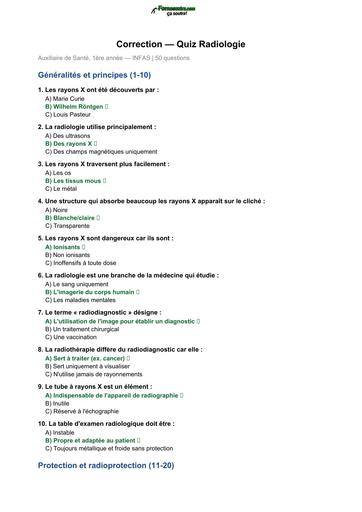 INFAS EVALUATION correction radiologie BY TEHUA