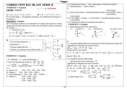 BAC BLANC 2026 DRENA GAGNOA SUJET PC SERIE D (BAREME) by TEHUA