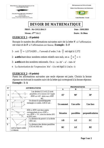 DEVOIR Maths 4ième Trim2 by Tehua