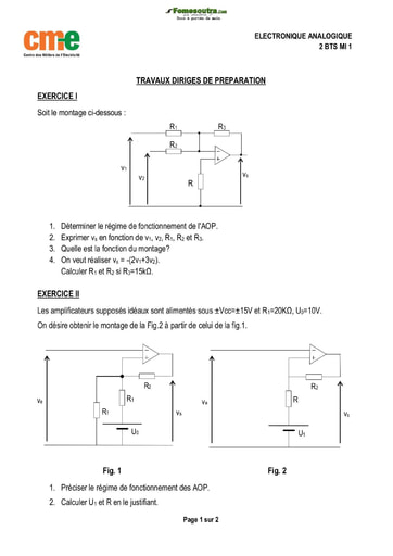 TD : Electronique analogique