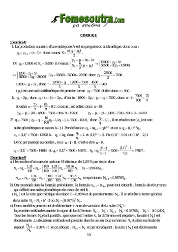 Corrigé TP 4 Suites numériques niveau Terminale Scientifique