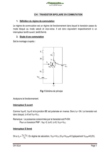Cours de Transistor en commutation