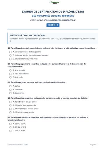 INFAS examen soins infirmiers 1 by TEHUA