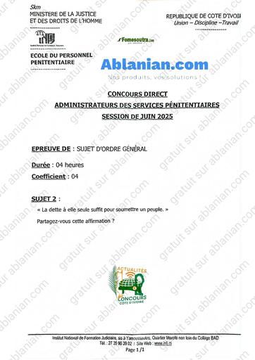 INFJ 2025 Anciens Sujets CYCLE SUPERIEUR PENITENTIAIRE BY TEHUA
