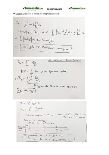 UFHB de Cocody Corrigé TD MATH L2 FIP2 ECUE 1 et 2 mars 2022 by TEHUA