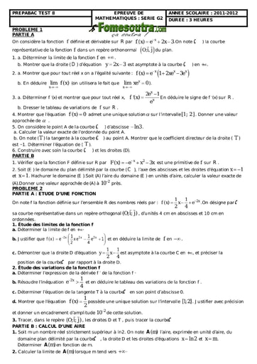 Devoir 9 de maths niveau Terminale G2