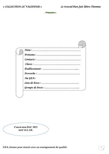 DOC PREPA BAC 2023 GEA (maths,pc,svt,fr,philo,hg) by Tehua