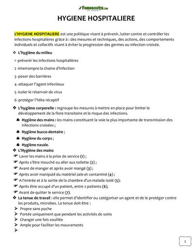 COURS HYGIENE HOSPITALIERE INFAS L1 by TEHUA