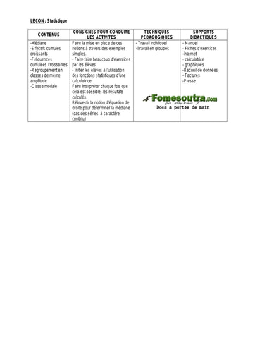 Statistique 1 - Guide pédagogique Maths 3ème