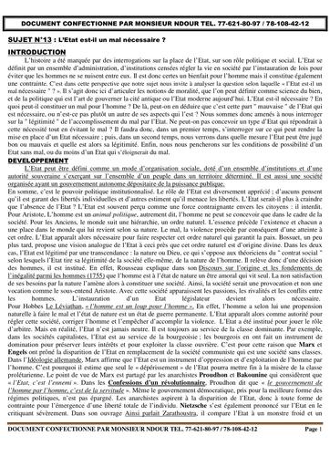 (corro philo)L'Etat est il un mal nécessaire by Tehua