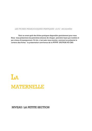 FICHES PEDAGOGIQUES PRATIQUES A P C RECADREE MATERNELLE ET PRIMAIRE BY TEHUA