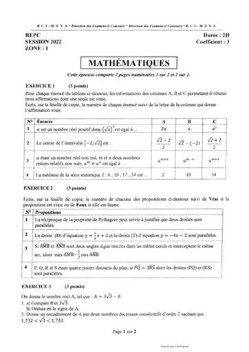 Sujet+corr maths bepc 2022 (zone 1,2 et 3) by M Tehua