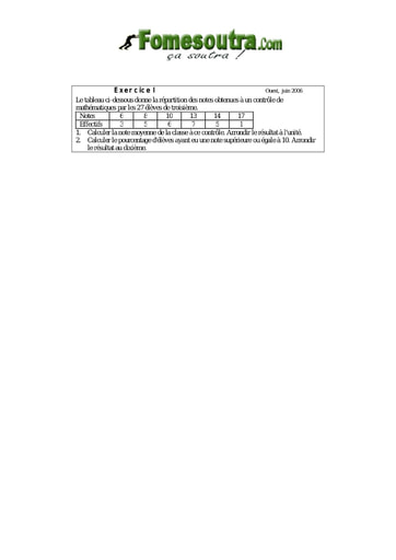 Sujet TP 1 Statistique maths niveau 3eme