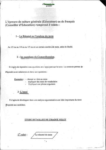 ENS EDUCATEUR COURS  Epreuve de culture Générale BY TEHUA