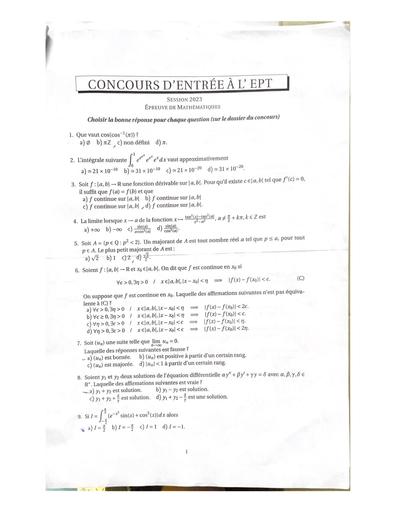 CONCOURS D'ENTRÉE À L'EPT 2023 by Tehua