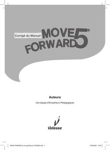 Guide manuel d'Anglais Move Forward 5ième SPECIMEN edtion Vallesse by Tehua