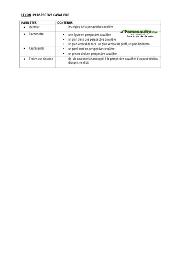 Perspective cavalière - Guide pédagogique Maths 4ème