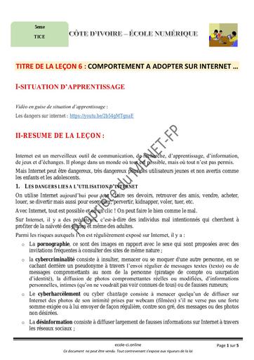 5e TICE S6 COMPORTEMENT INTERNET